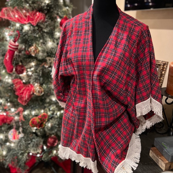 Judith March plaid reindeer cardigan - Picture 2 of 2